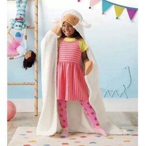 Nwt Pillowfort Kid's Boy Girl Easter/ Christmas Sheep Hooded Blanket One Size